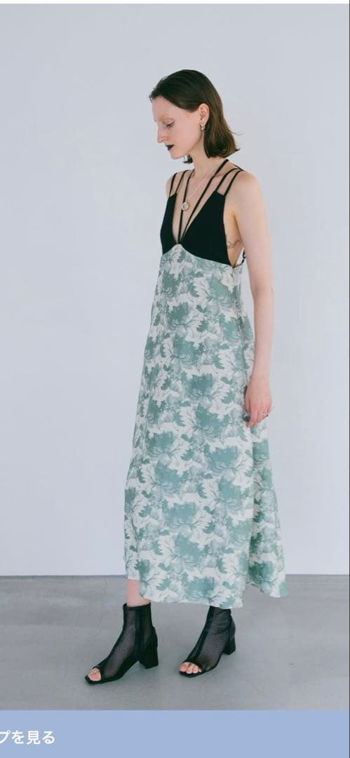 ワンピース Design Strap Jacquard Dress