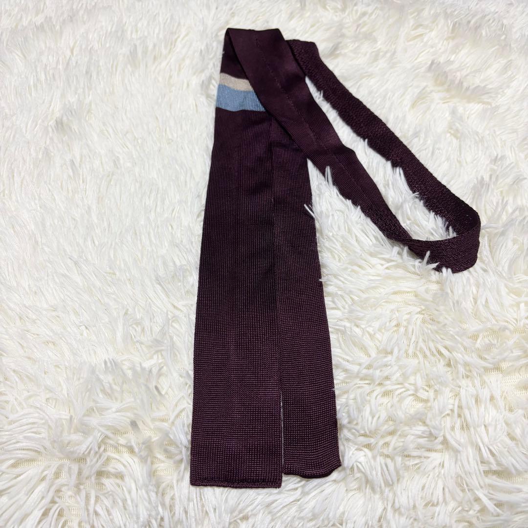 ✨激レア✨PRADA ネクタイ　ニットタイ　ボルドー　ソリッド
