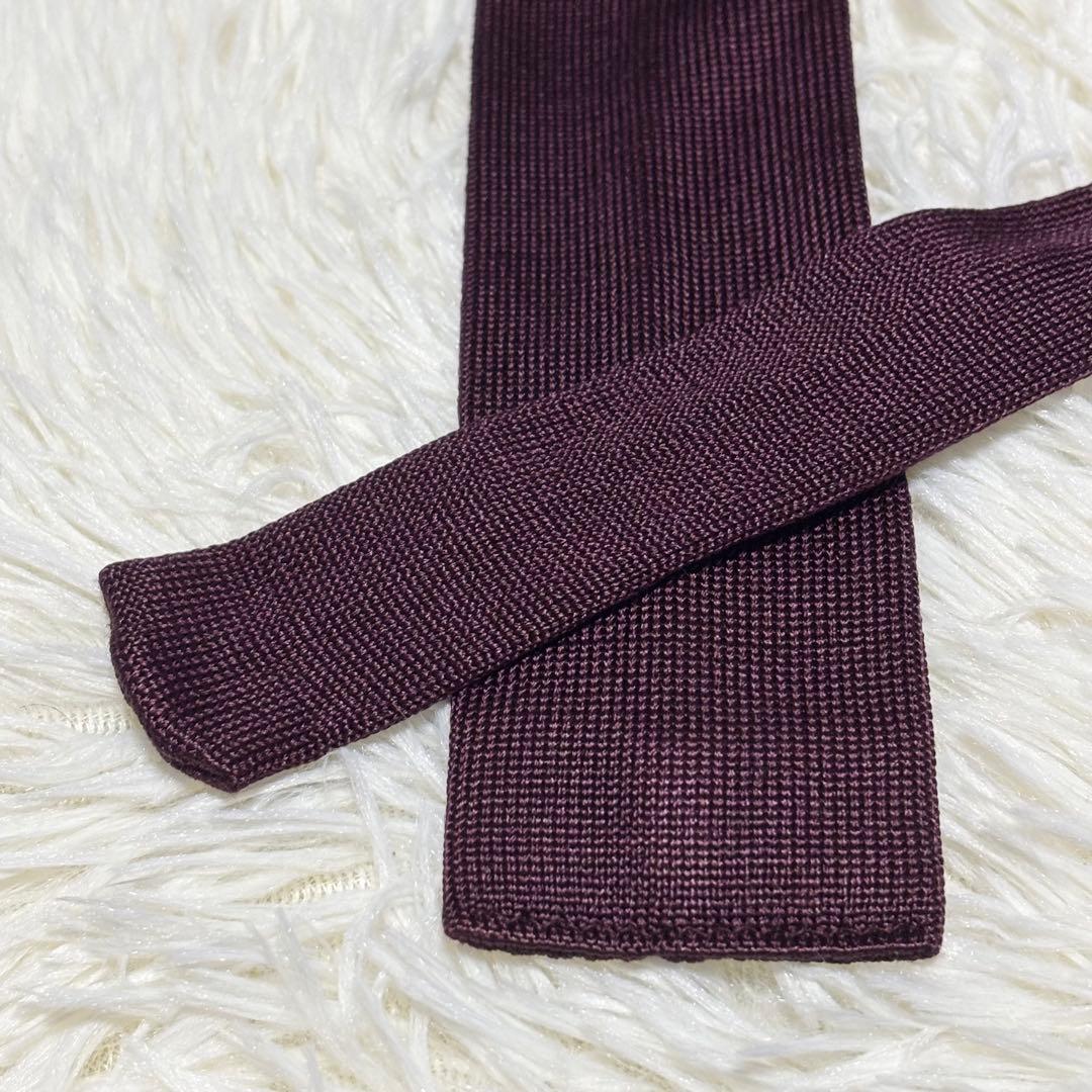 ✨激レア✨PRADA ネクタイ　ニットタイ　ボルドー　ソリッド
