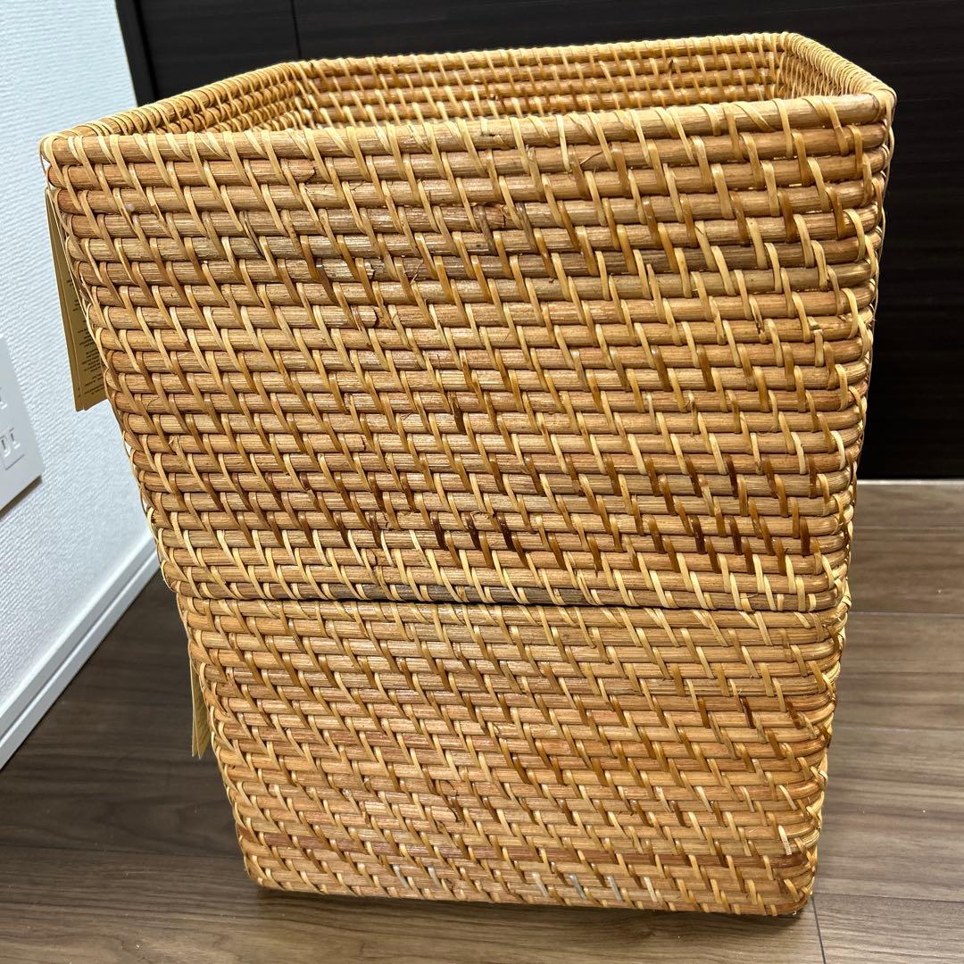 無印良品 MUJI ✨角型バスケット•大 重なるラタン35 x 36 x 24