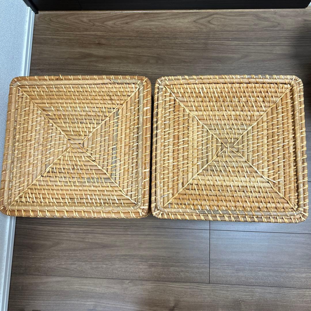 無印良品 MUJI ✨角型バスケット•大 重なるラタン35 x 36 x 24