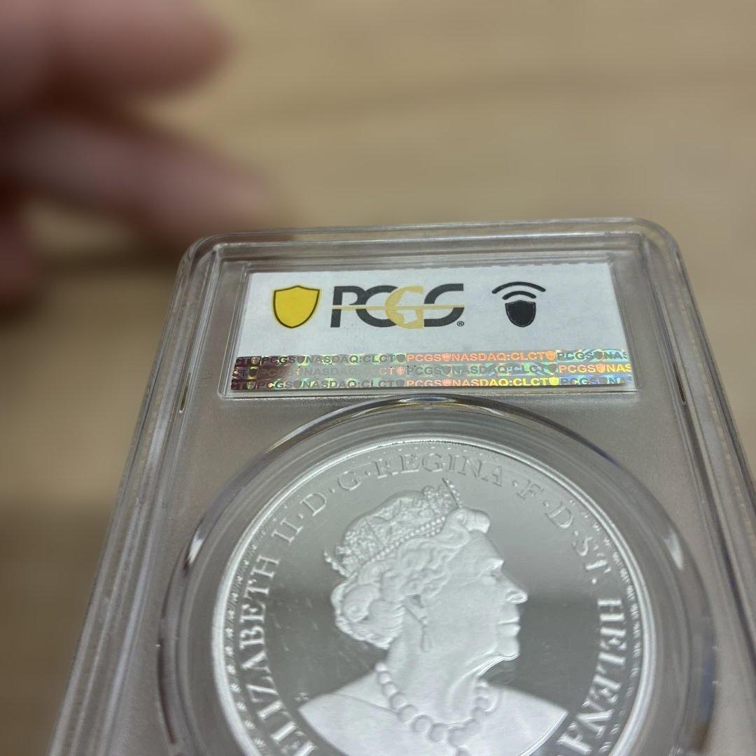 PCGS鑑定　2021年 英領セントヘレナ　ウナとライオン銀貨