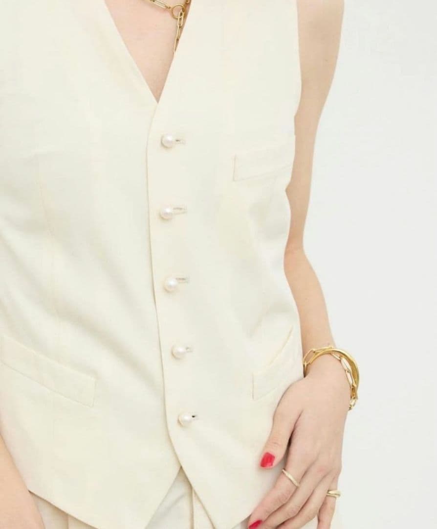 【未使用級】Madison Blue SLIM FIT VEST PEARL