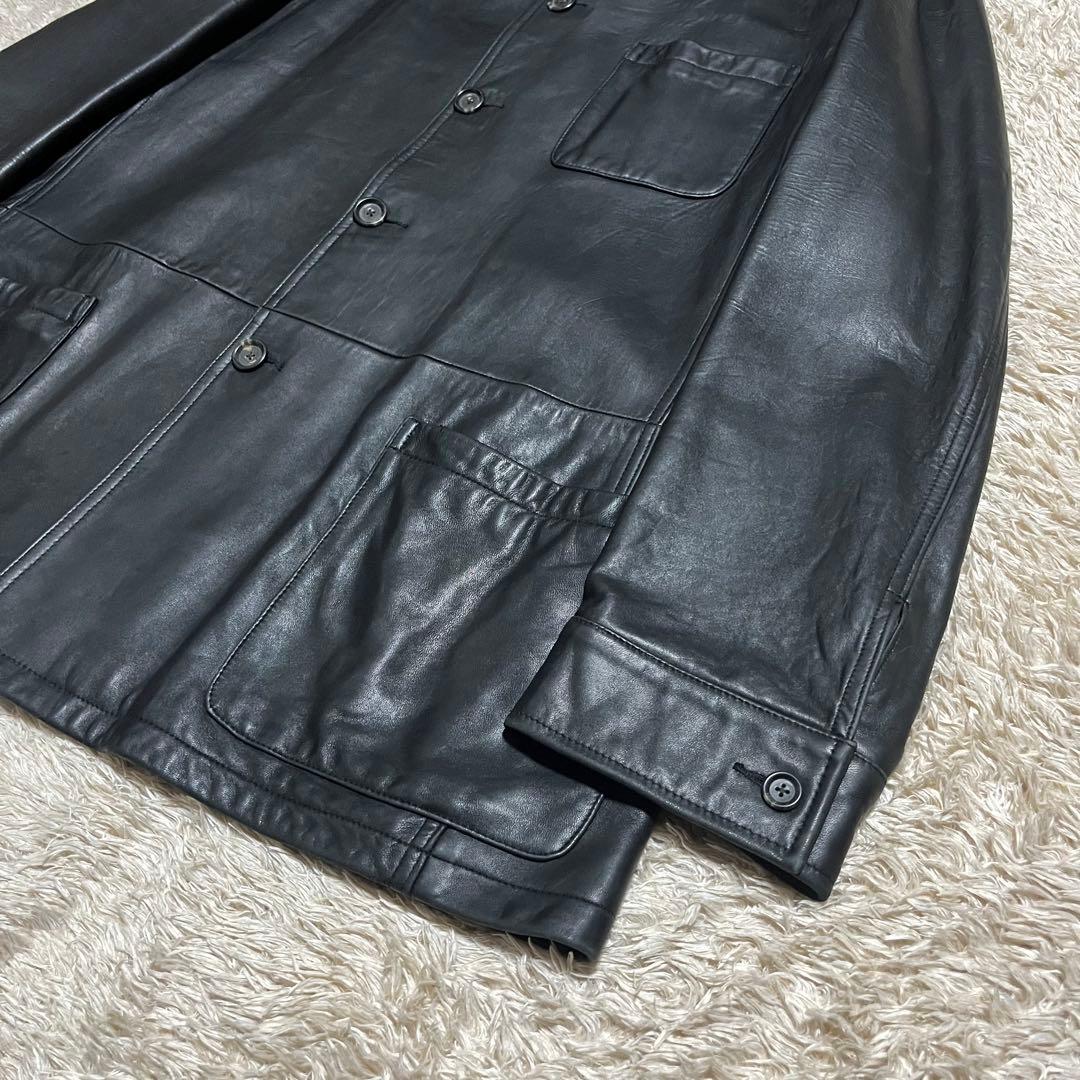 Polo by Ralph Lauren ブラックレザー カーコート XXL