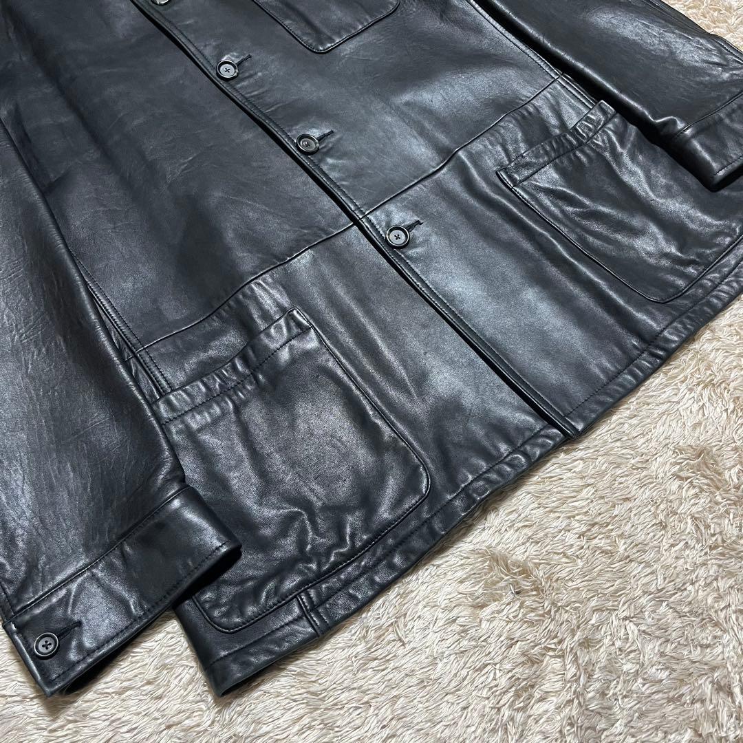 Polo by Ralph Lauren ブラックレザー カーコート XXL