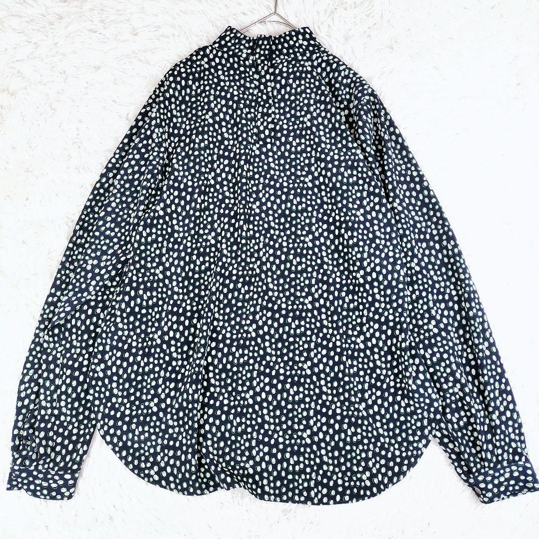 ✨️美品✨️ 訳あり SOÉJU 洗える レオパード柄 ブラウス ネイビー M