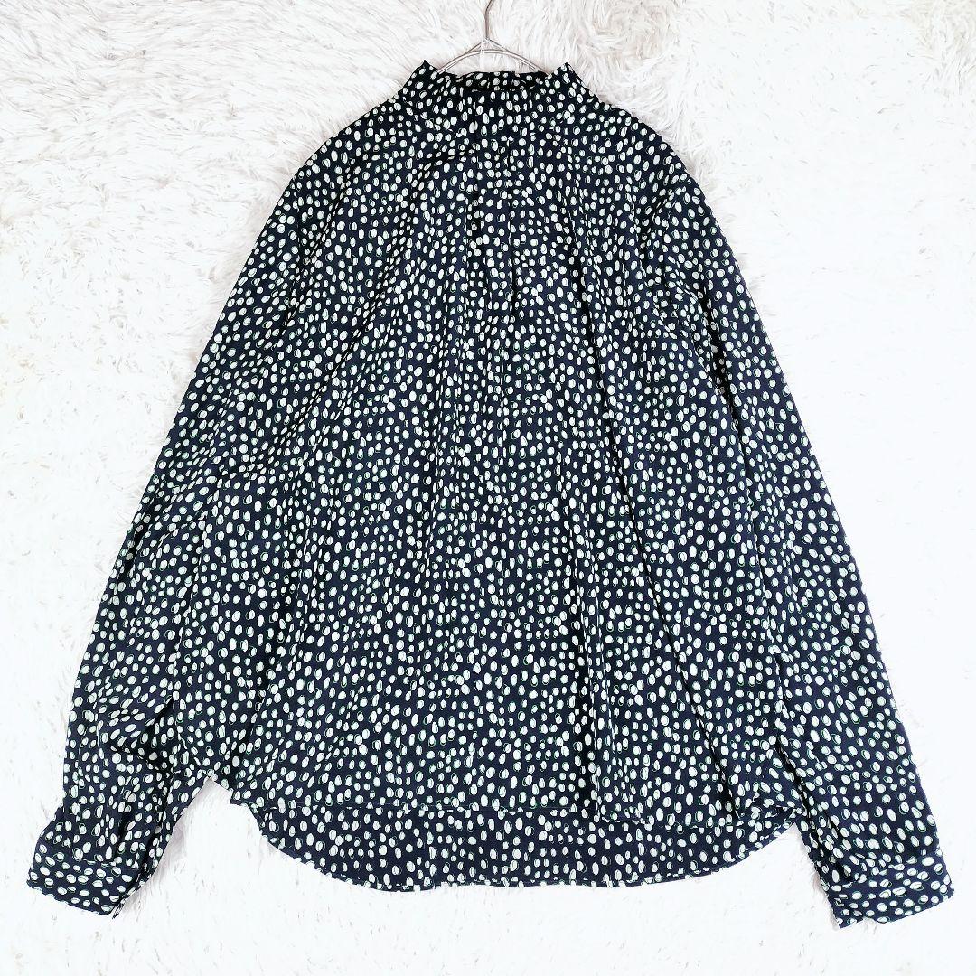 ✨️美品✨️ 訳あり SOÉJU 洗える レオパード柄 ブラウス ネイビー M