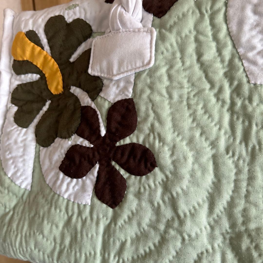 Moana Quilts ハワイアンキルト ボストンバッグ ミント色モアナキルト