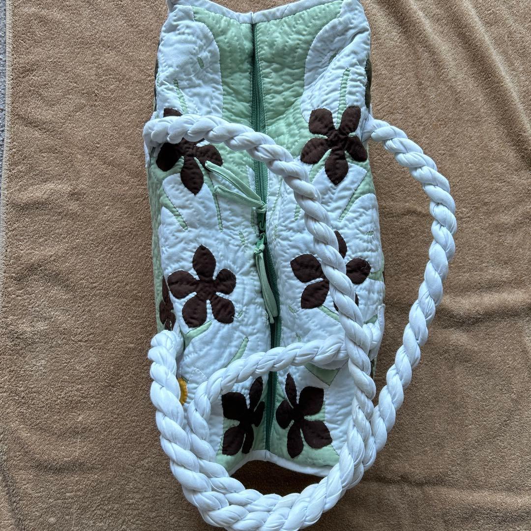 Moana Quilts ハワイアンキルト ボストンバッグ ミント色モアナキルト