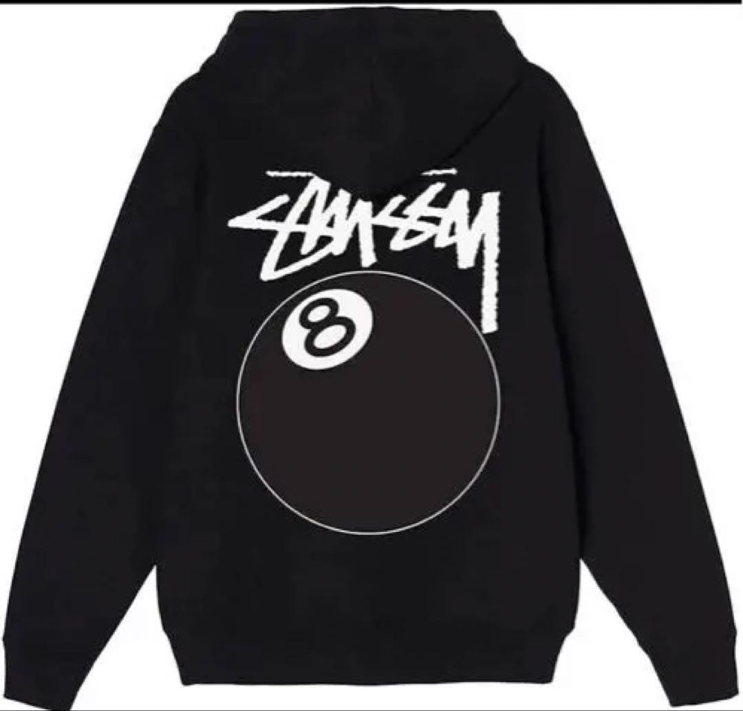 Stussy 8ボールデザイン ブラックパーカー