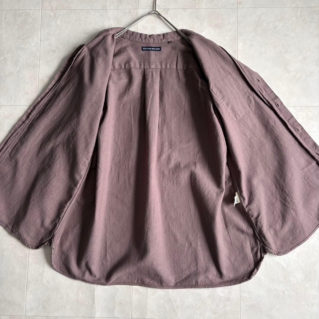 TIGRE BROCANTE コットンバンドカラーシャツ くすみ紫 M 日本製