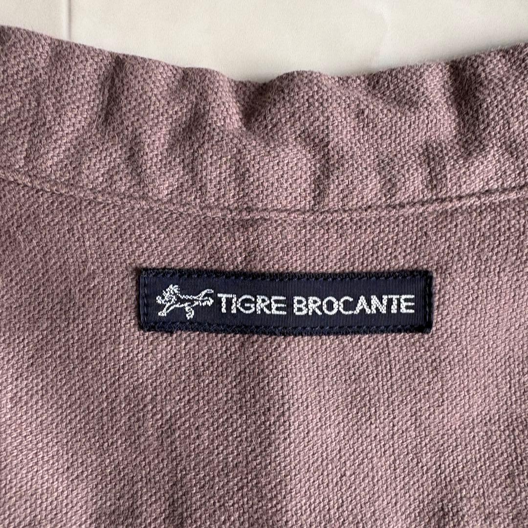TIGRE BROCANTE コットンバンドカラーシャツ くすみ紫 M 日本製