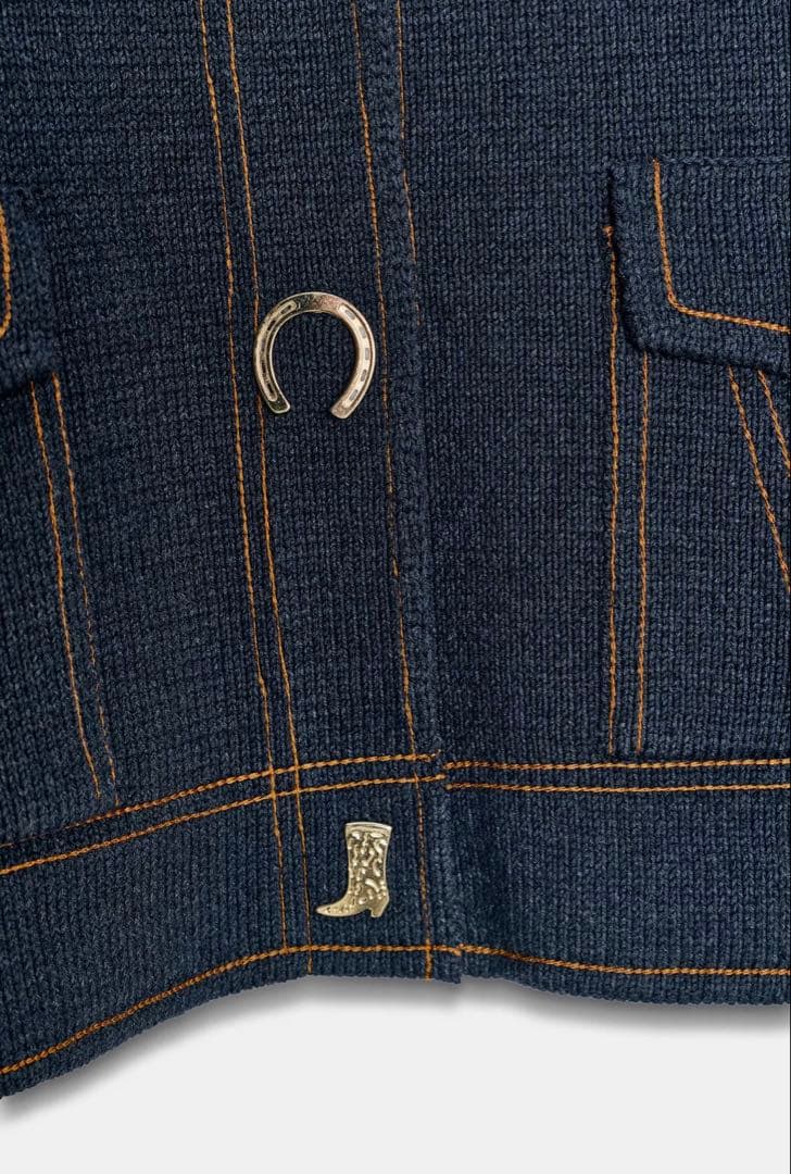 【完売品】ZARA コントラストボタン付きニットジャケット M 新品タグつき