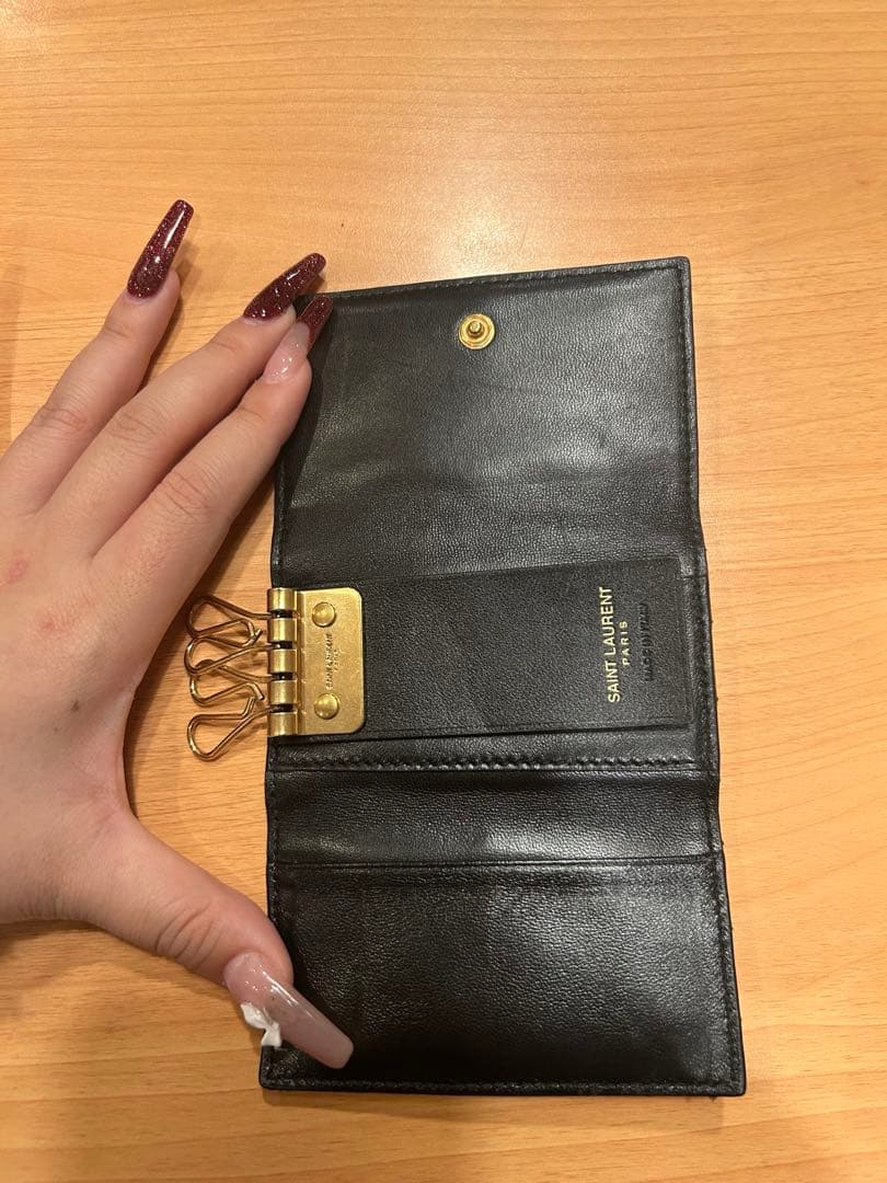 YSL ブラック キーケース キルティング