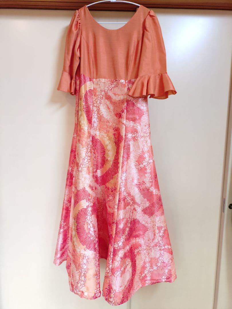 Maunaloa マウナロア　フラダンス用ドレス オレンジ ピンク　美品
