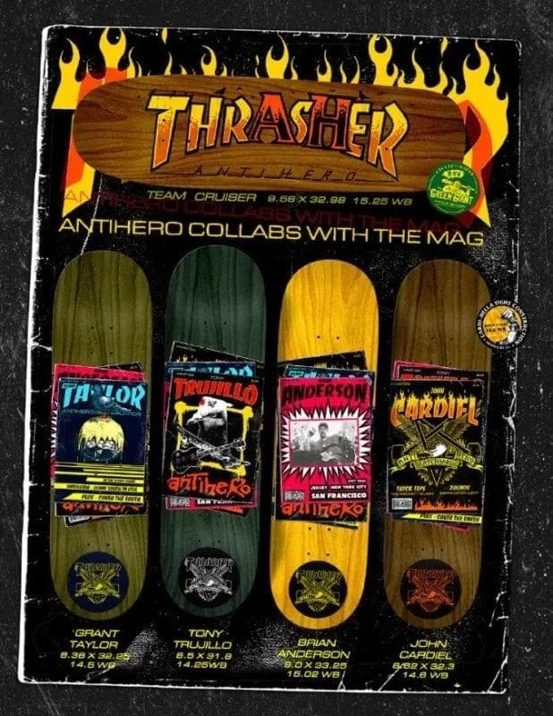 【激レア】ANTIHERO x THRASHER 8.38\"【新品送料込】黒