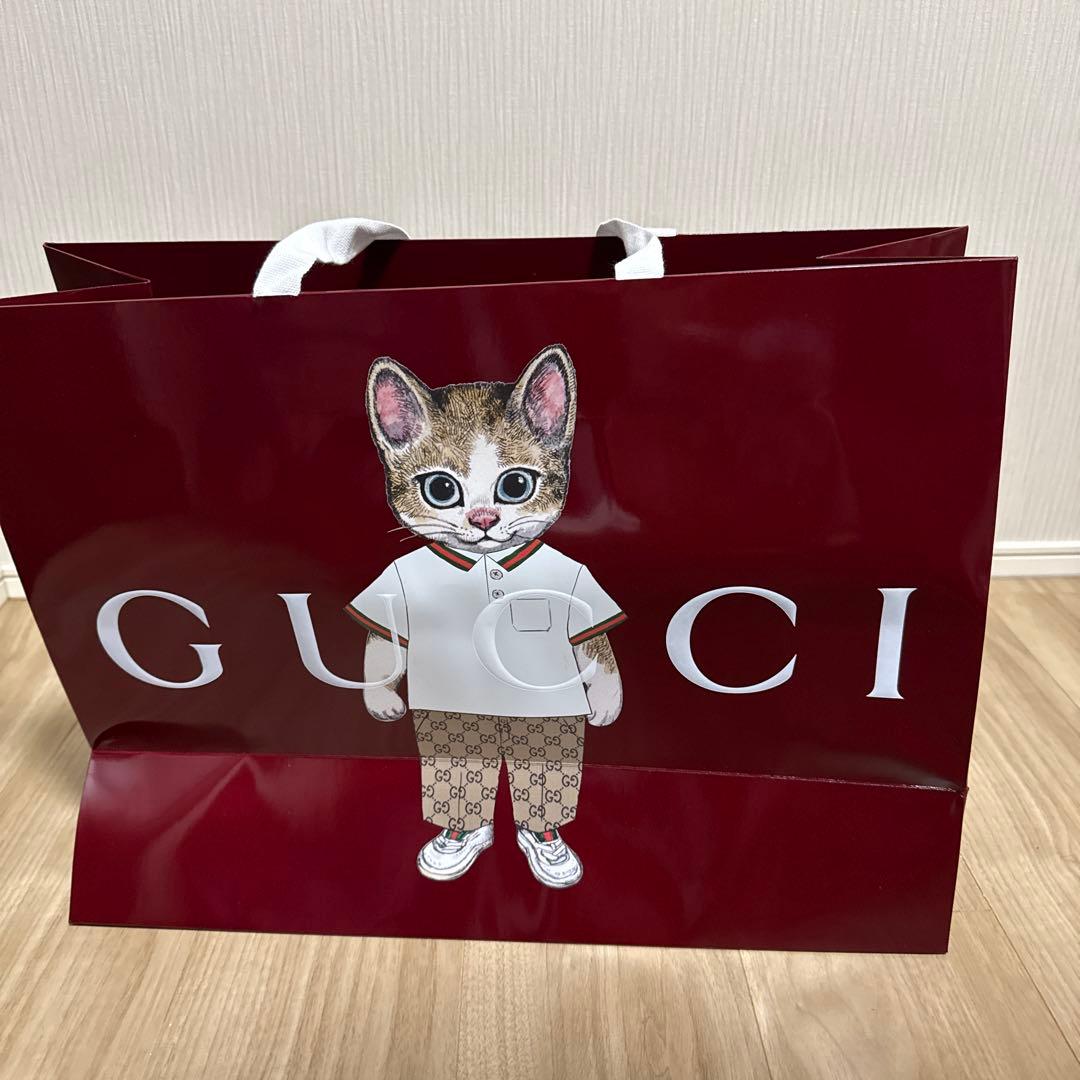 グッチ / ヒグチユウコ 猫イラスト ショッパー 大きなサイズ GUCCI 2枚