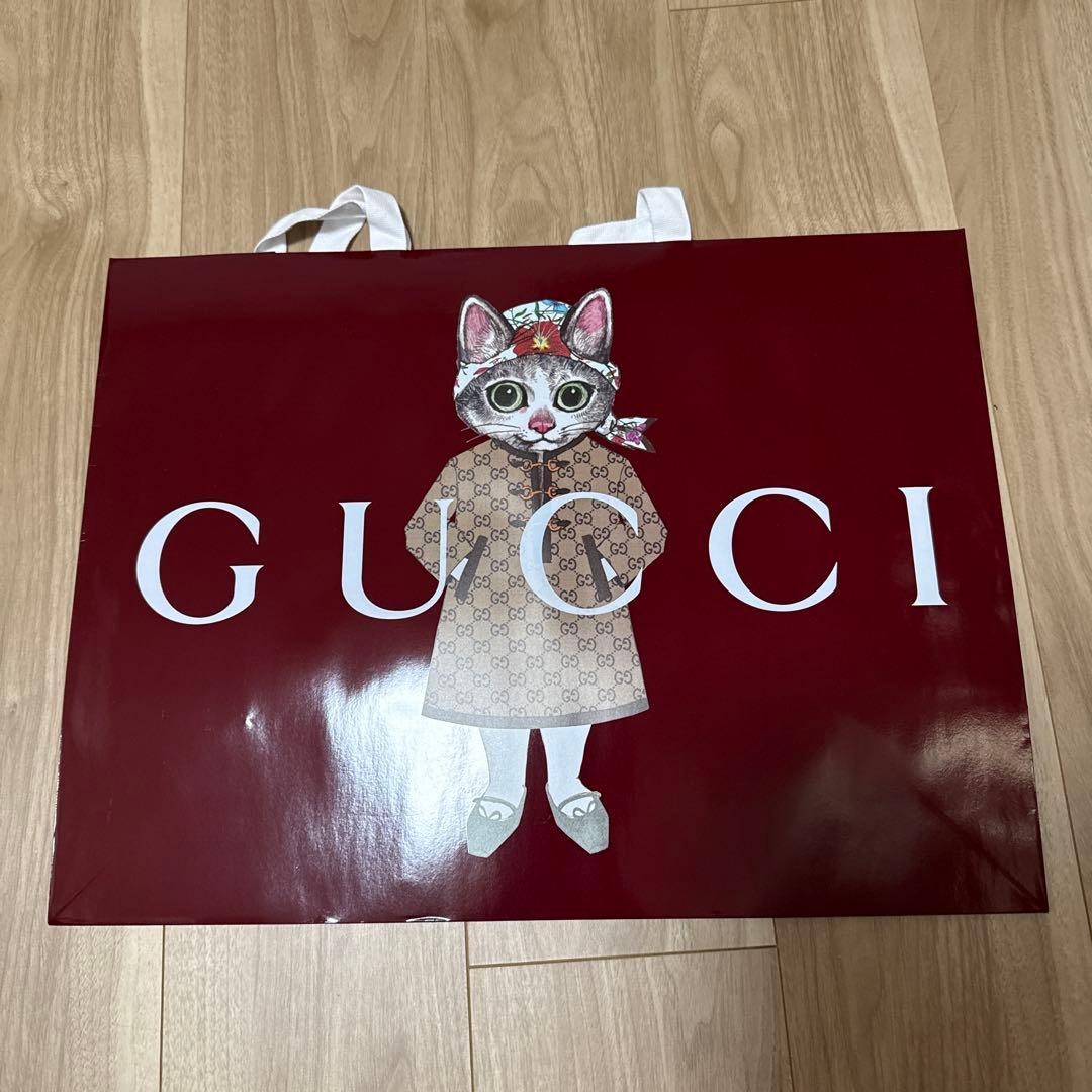 グッチ / ヒグチユウコ 猫イラスト ショッパー 大きなサイズ GUCCI 2枚