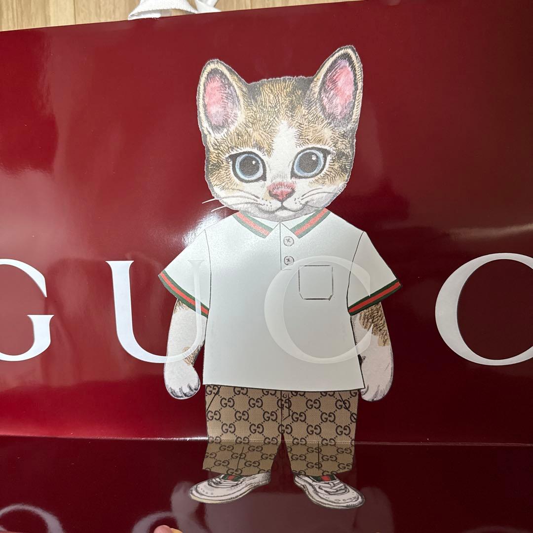 グッチ / ヒグチユウコ 猫イラスト ショッパー 大きなサイズ GUCCI 2枚