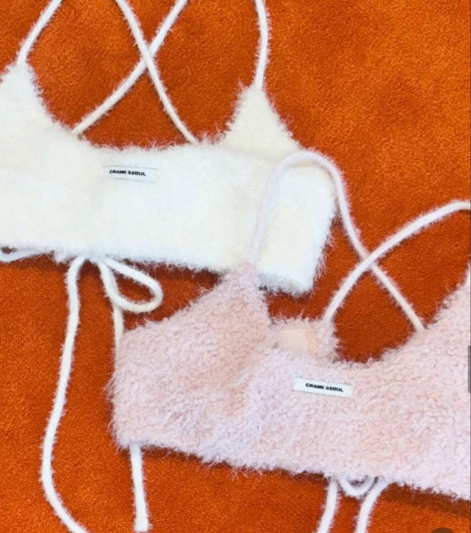 CRANK/STRING FUR BUSTIER/ピンク