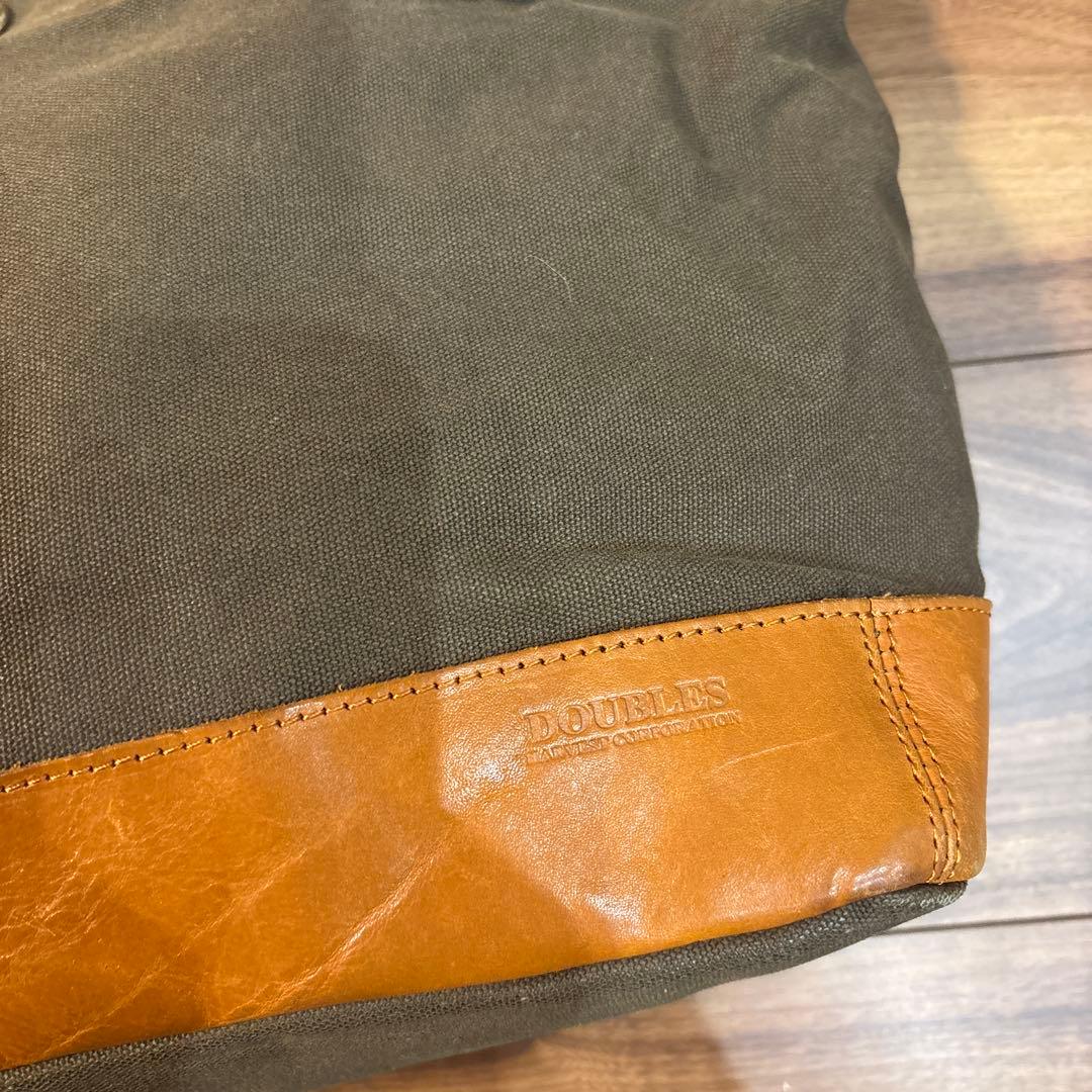 DOUBLESダブルス 帆布キャンパス×レザー 本革 2way ショルダーバッグ