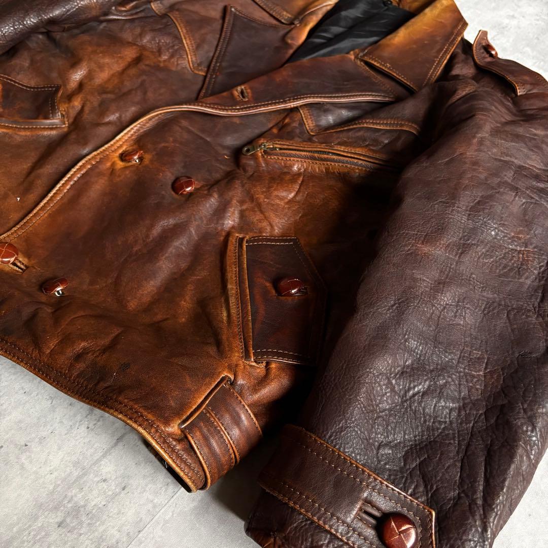【40-50s vintage】M-49 モーターサイクルジャケット　本革　短丈