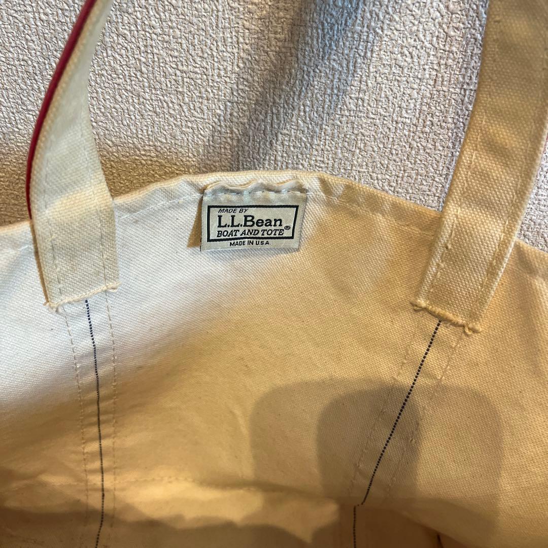 90s USA製 LLbean トートバッグ 赤 ミディアム キャンバス