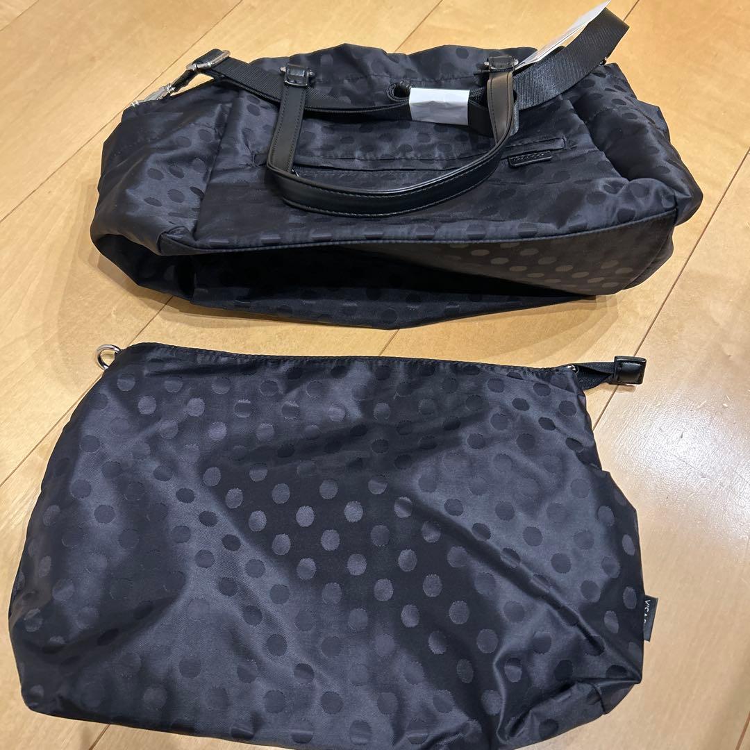 イザック はっ水　軽量 ドット２ウェイトートバッグ＆ ショルダーバッグセット