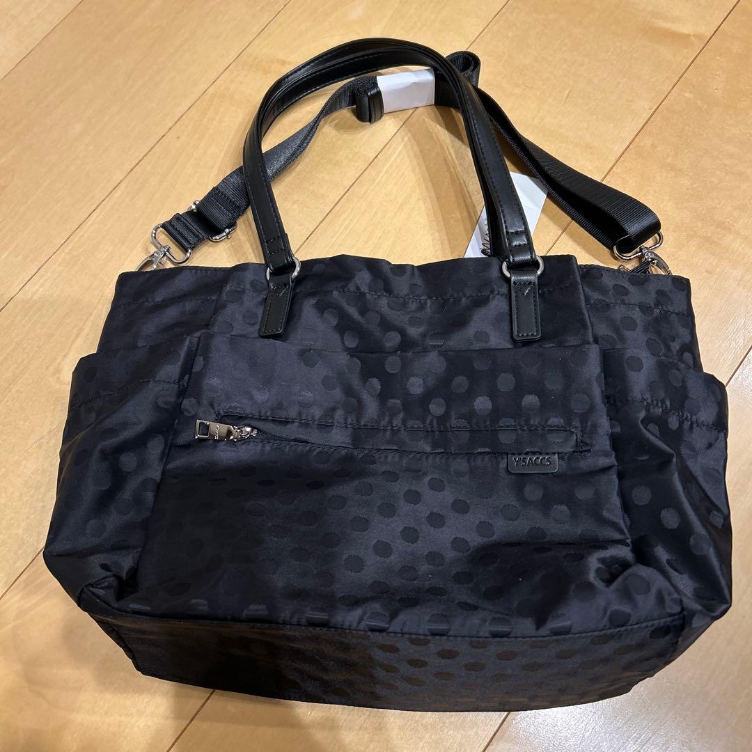 イザック はっ水　軽量 ドット２ウェイトートバッグ＆ ショルダーバッグセット