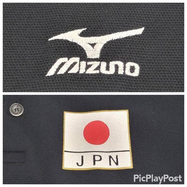 【レア】バレーボール 全日本 日本代表 ミズノ 半袖ポロシャツ 黒 Mサイズ