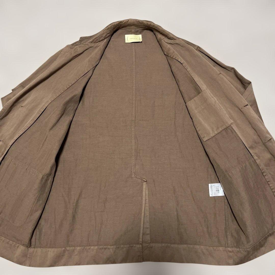 カンタータ　ベローズ　ジャケット　ブラウン　ベージュ　リネン　コットン