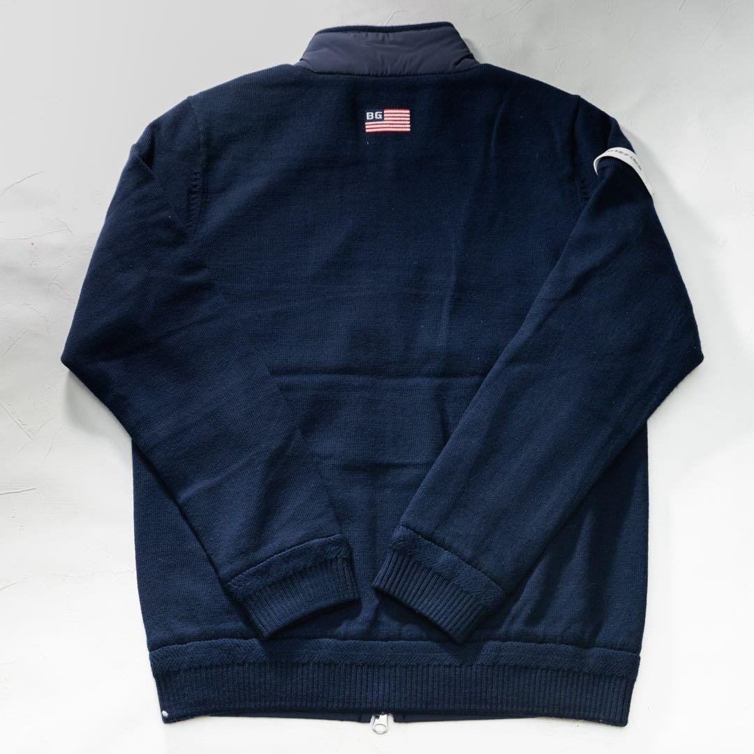 【美品】BRIEFING GOLFブルゾン S ネイビー BRG223W41