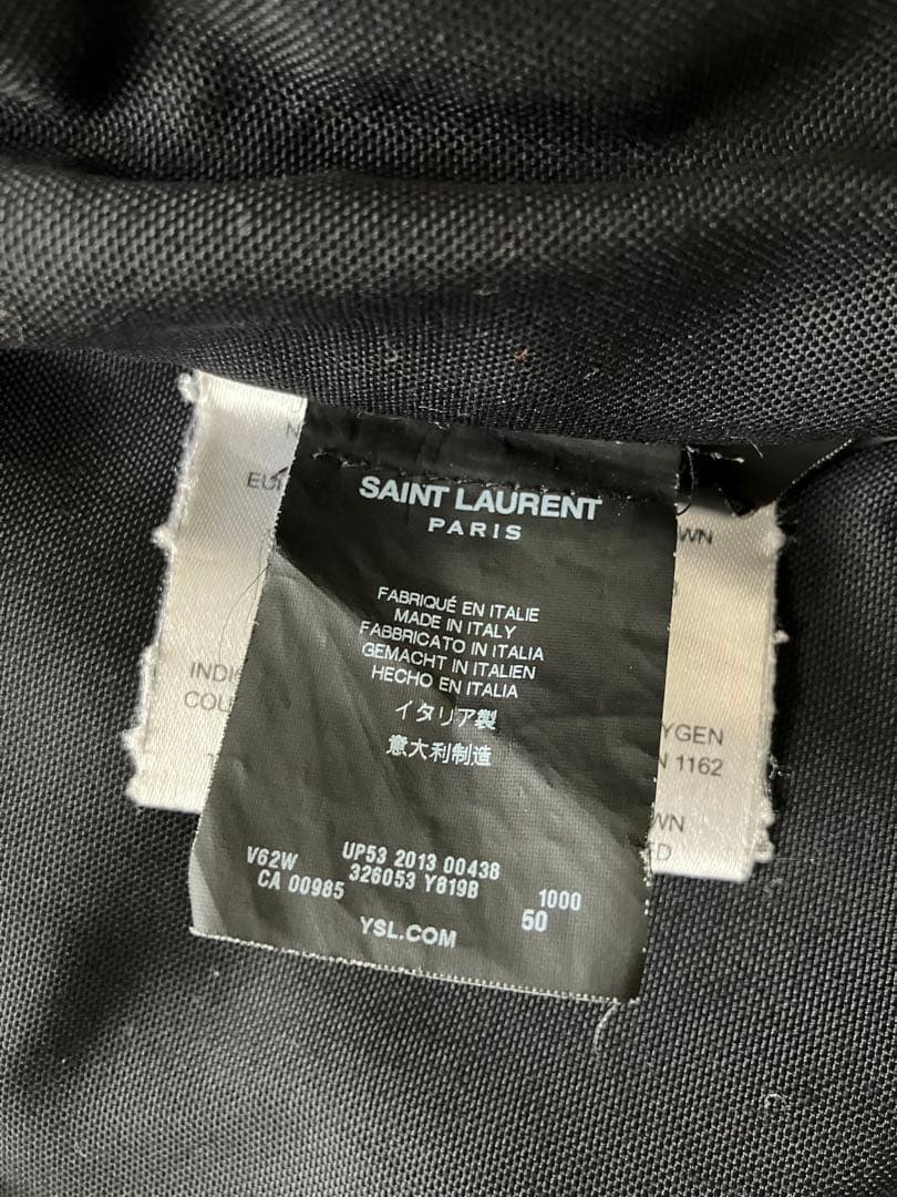 サンローランパリ　13AW レザーヨークダウンベスト　エディスリマン