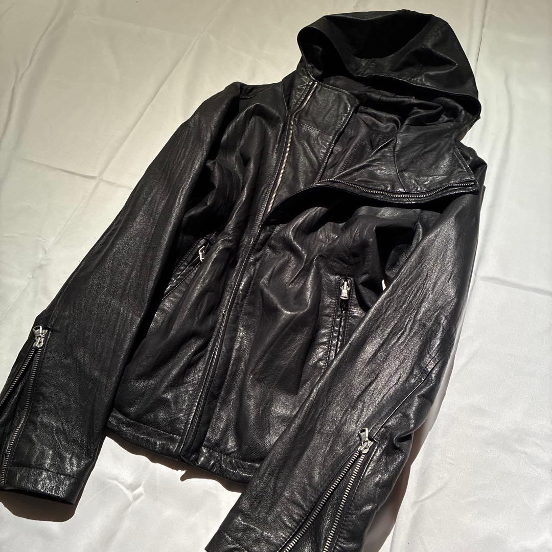 ekam系 豚革 leather hoodie 変形y2k archive