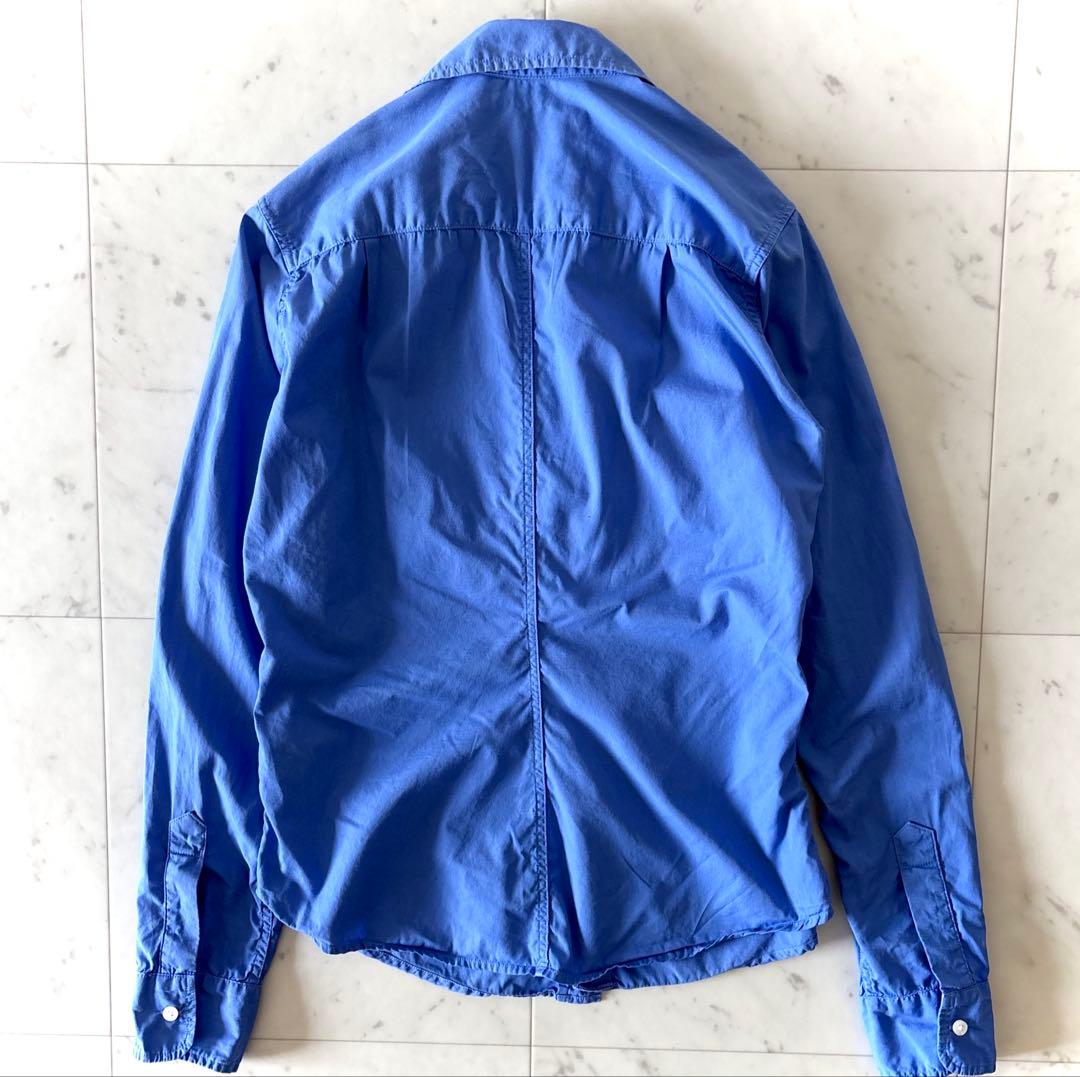 美品 フランクアンドアイリーン コットンシャツ ブルー XS 洗える BARRY