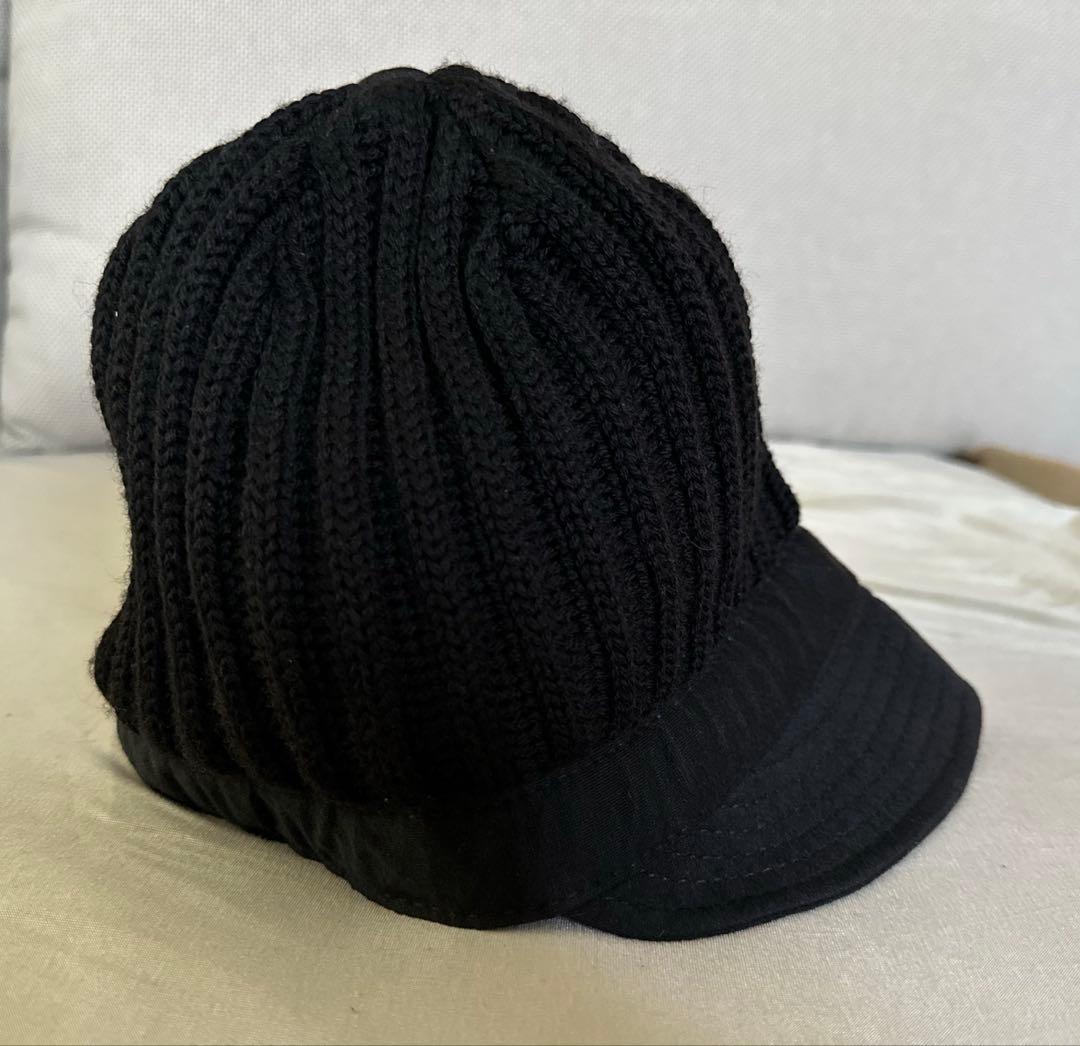 GUCCI ブラック リブ編み ビーニー