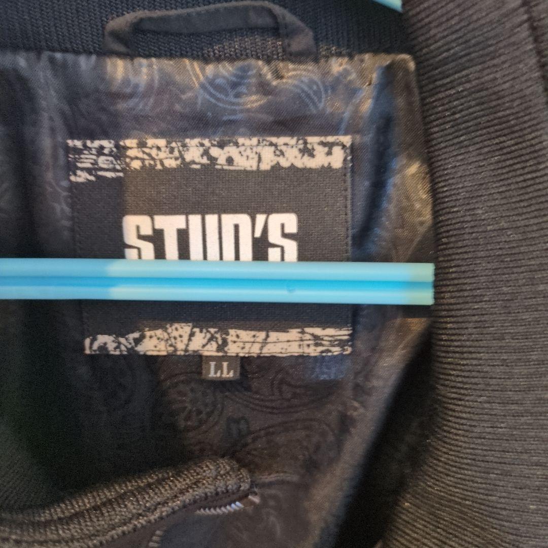 STUD'S ブラック キルティング ダウンベスト LL