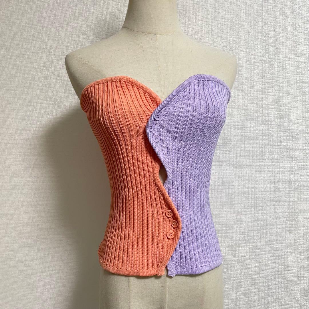 トップス HeRIN.CYE mio yanase wave knit bustier