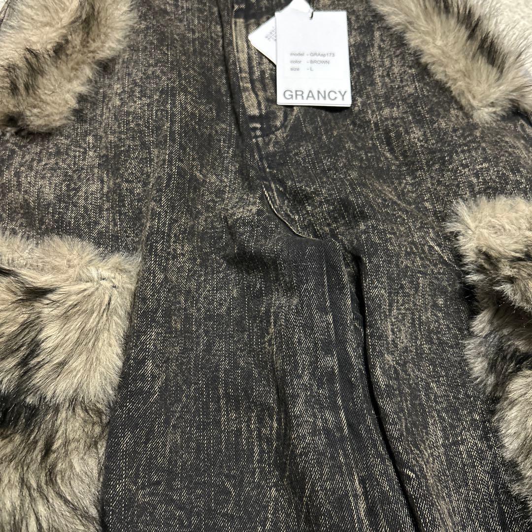 GRANCY グランシーファーポケットデザインハーフデニムカーゴパンツ　Lサイズ