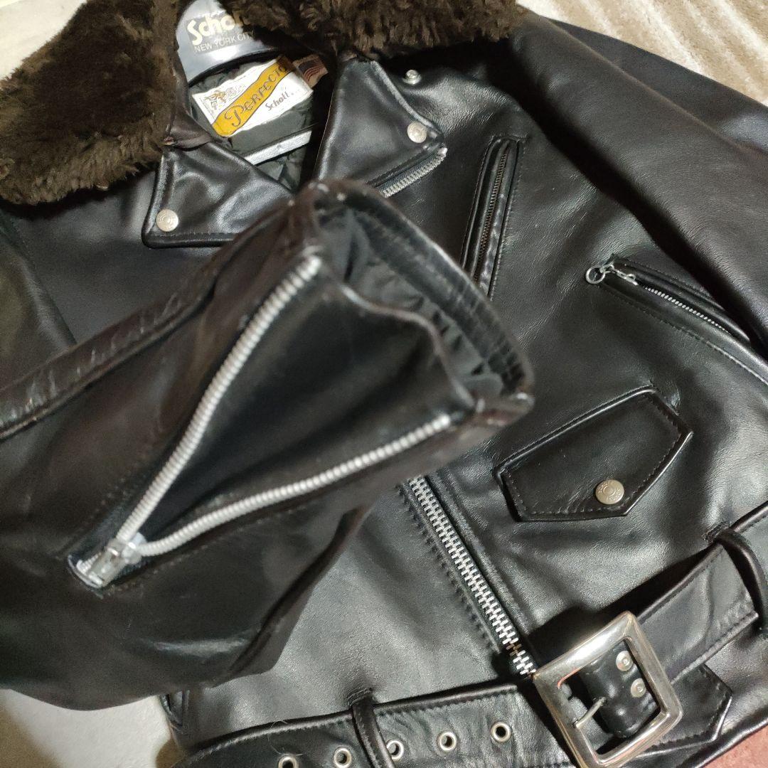 デッドストック級？？Schott６１８バイカータグ３４ボア襟無！