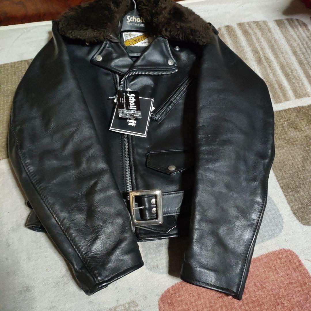 デッドストック級？？Schott６１８バイカータグ３４ボア襟無！