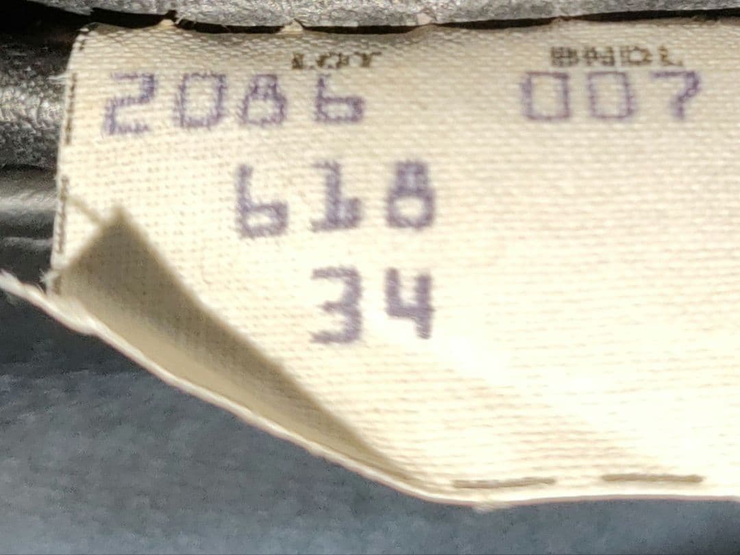 デッドストック級？？Schott６１８バイカータグ３４ボア襟無！