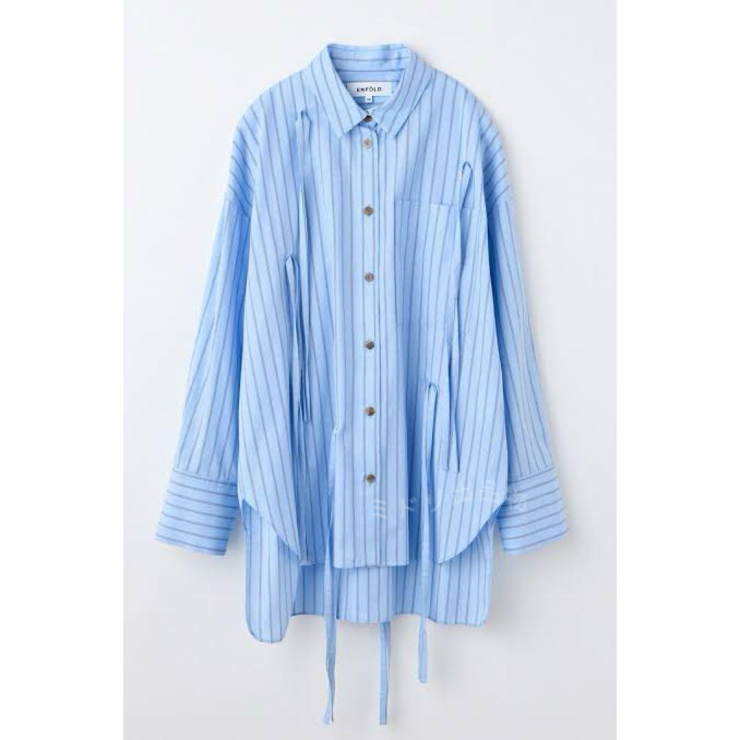 ENFOLD RIBBON SHIRT リボンシャツ　リボンシャツ　ブルー