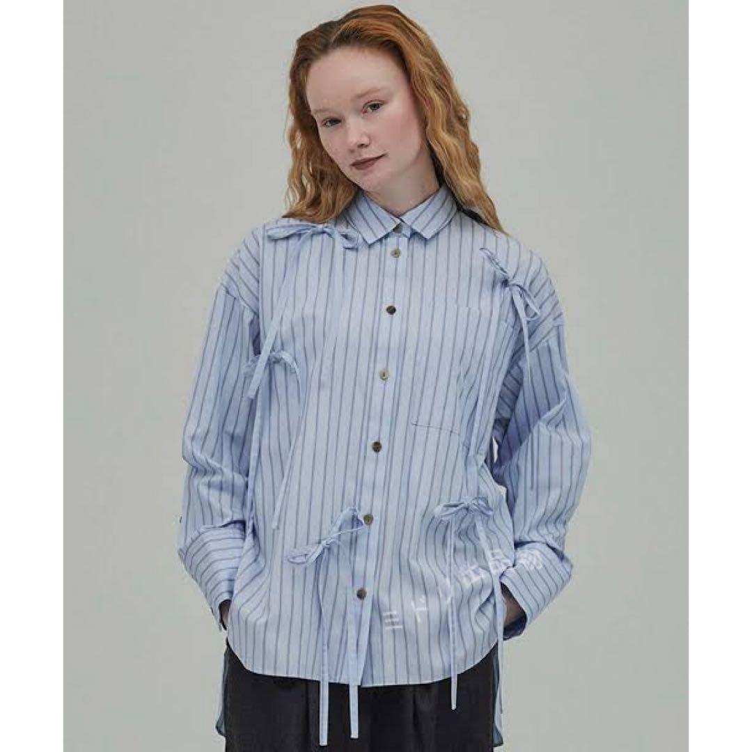 ENFOLD RIBBON SHIRT リボンシャツ　リボンシャツ　ブルー