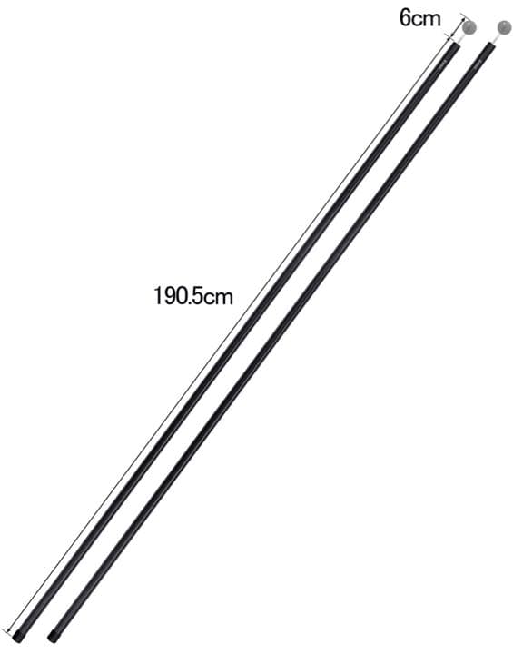 アルミ製 テント タープ ウイング ポール直径19ｍｍ総長190cm 2本セット