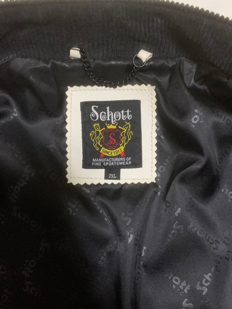 Schott ショット ライダース ジャケット 羊革 レザー 2XL ホワイト