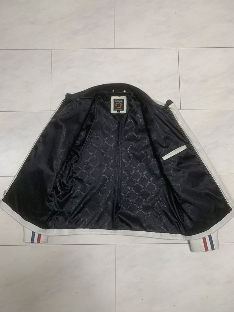 Schott ショット ライダース ジャケット 羊革 レザー 2XL ホワイト