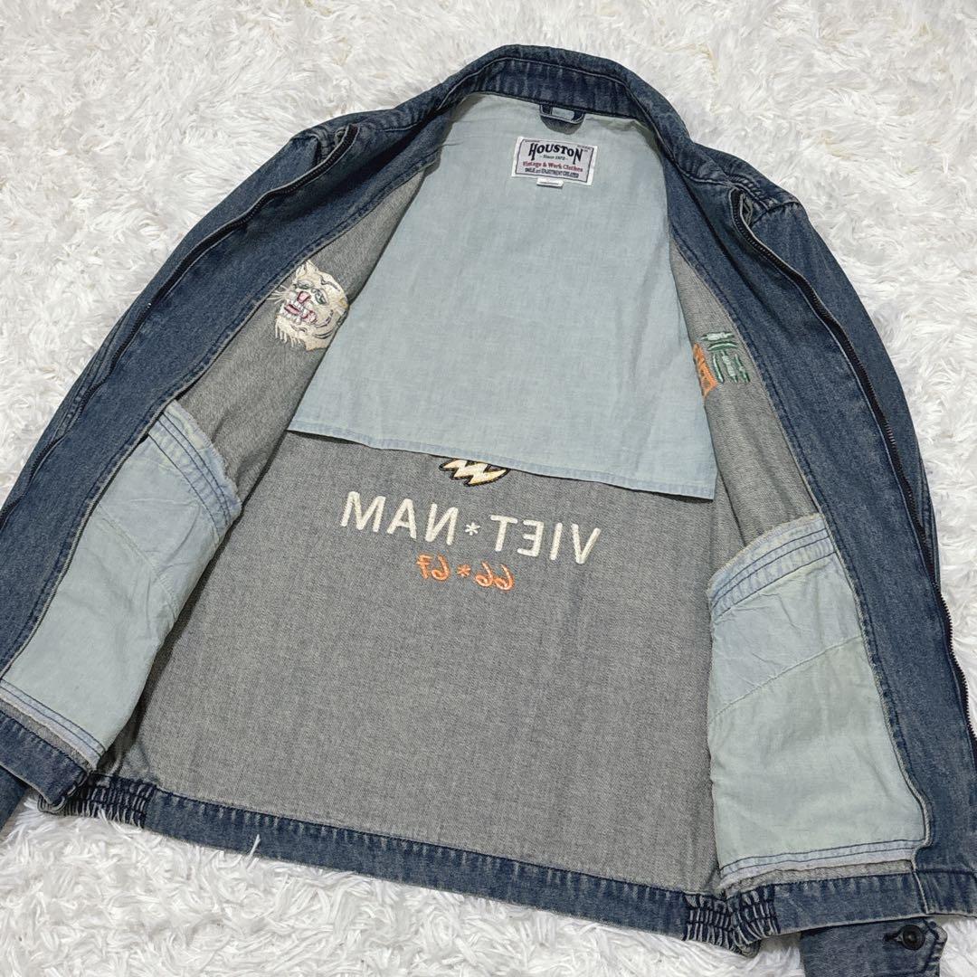 HOUSTON 刺繍デニムジャケット VIET NAM　M