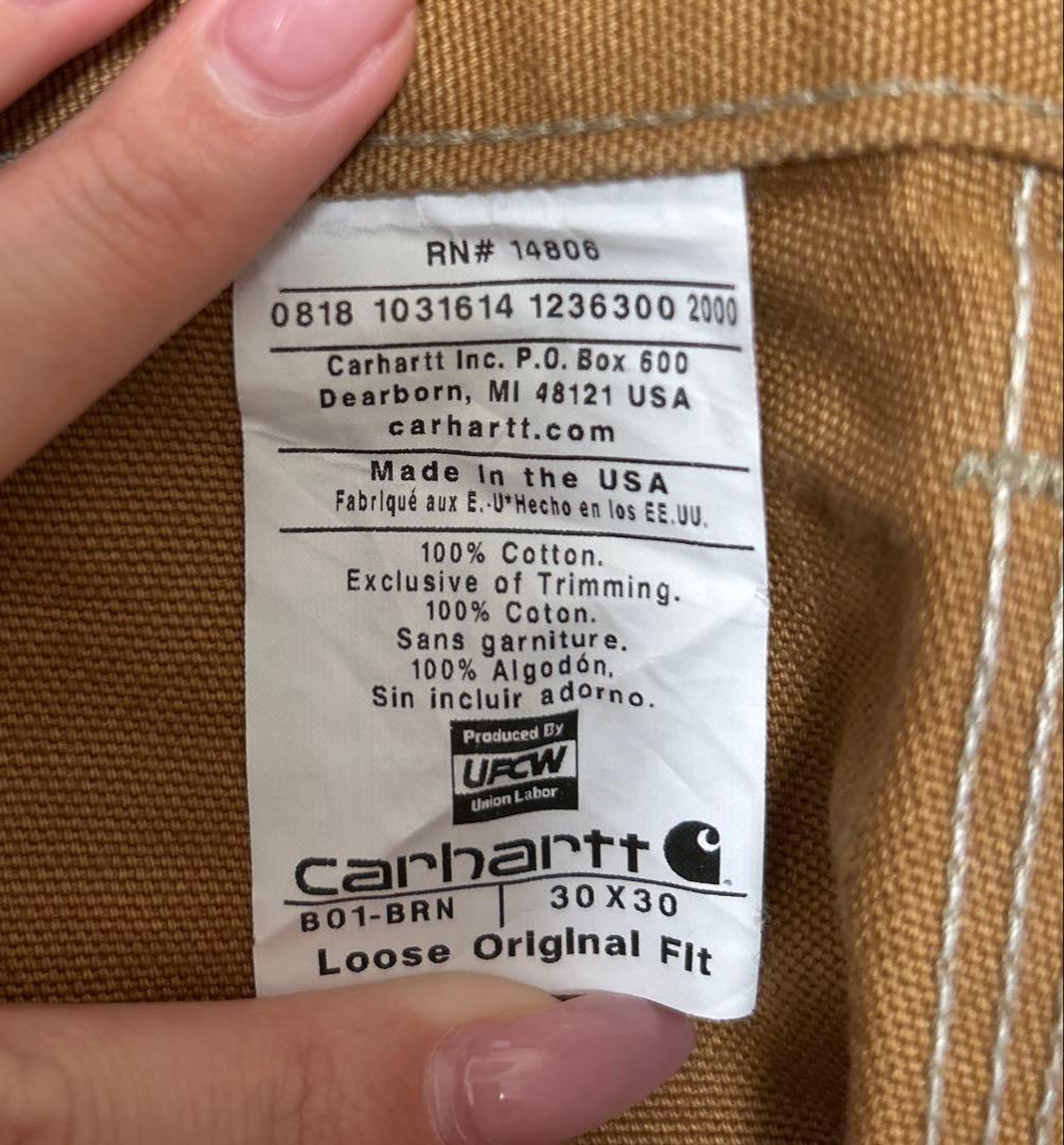Carhartt B01 USA製 ダックパンツ 30×30 ブラウン 美品