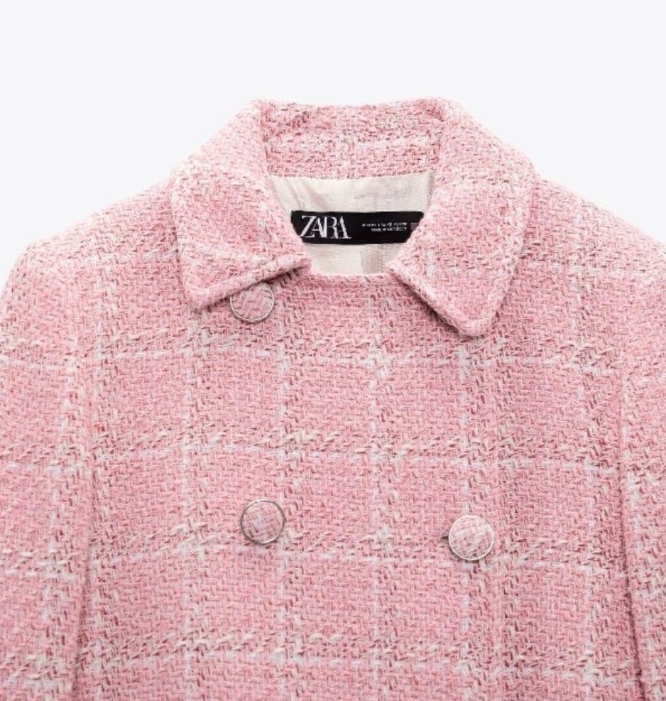 新品未使用❁ZARA ツイード ナポレオン ジャケット くるみボタン ピンク